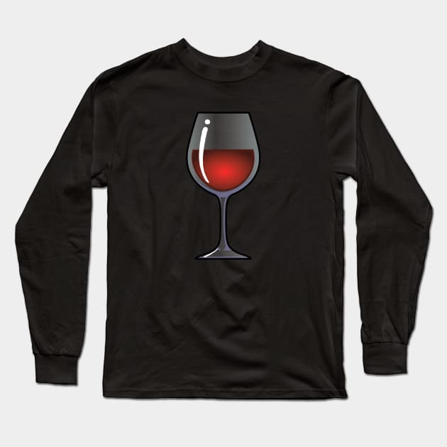 Red Wine Glass Long Sleeve T-Shirt by jonmlam
